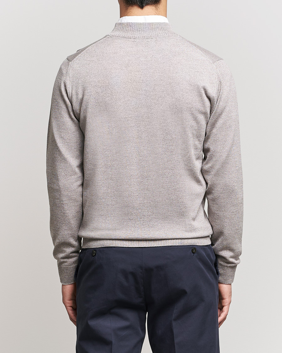 Homme | Pulls Et Tricots | Stenströms | Merino Wool Half Zip Beige Mouliné