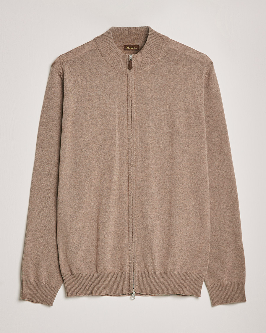 Homme | Pulls Et Tricots | Stenströms | Merino Full Zip Camel