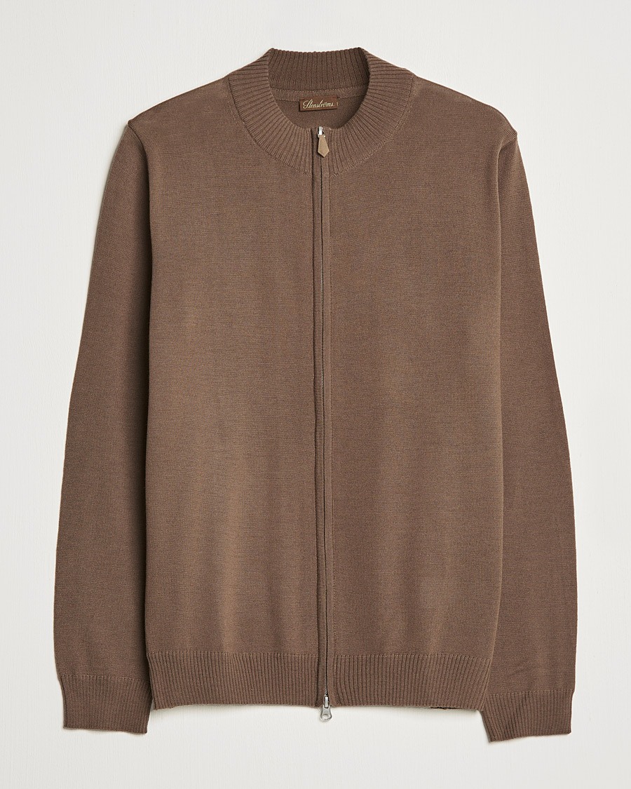 Homme | Pulls Et Tricots | Stenströms | Merino Full Zip Brown