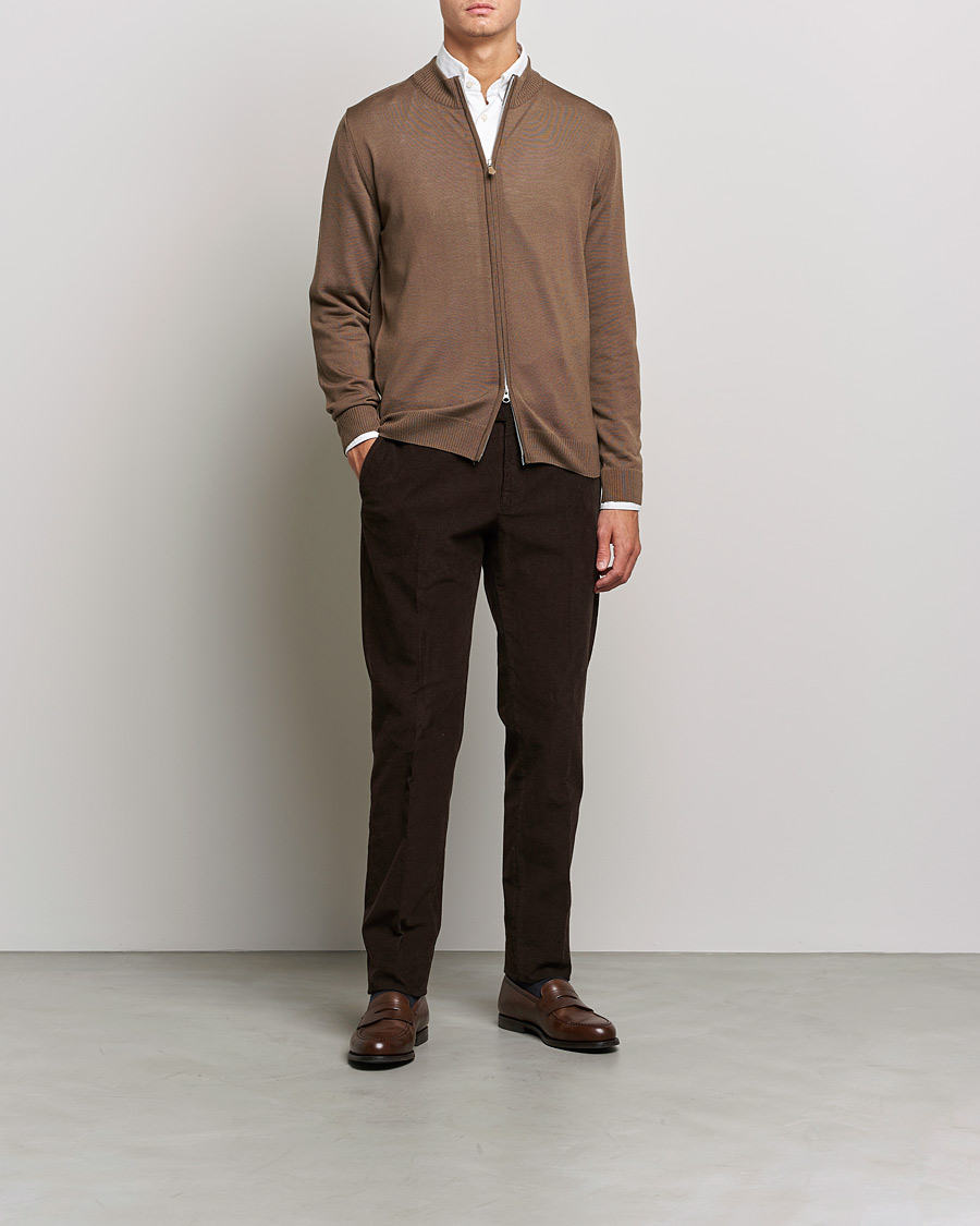 Homme | Pulls Et Tricots | Stenströms | Merino Full Zip Brown