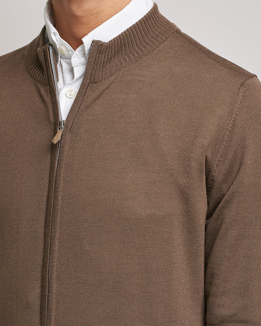 Homme | Pulls Et Tricots | Stenströms | Merino Full Zip Brown