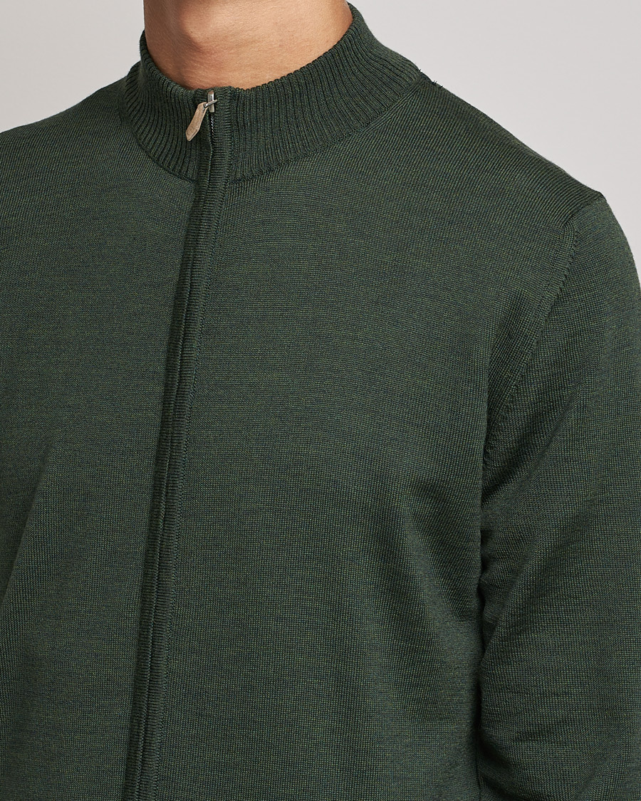 Homme | Pulls Et Tricots | Stenströms | Merino Full Zip Dark Green