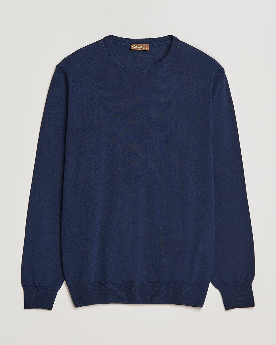 Homme | Pulls Et Tricots | Stenströms | Merino Crew Neck Navy