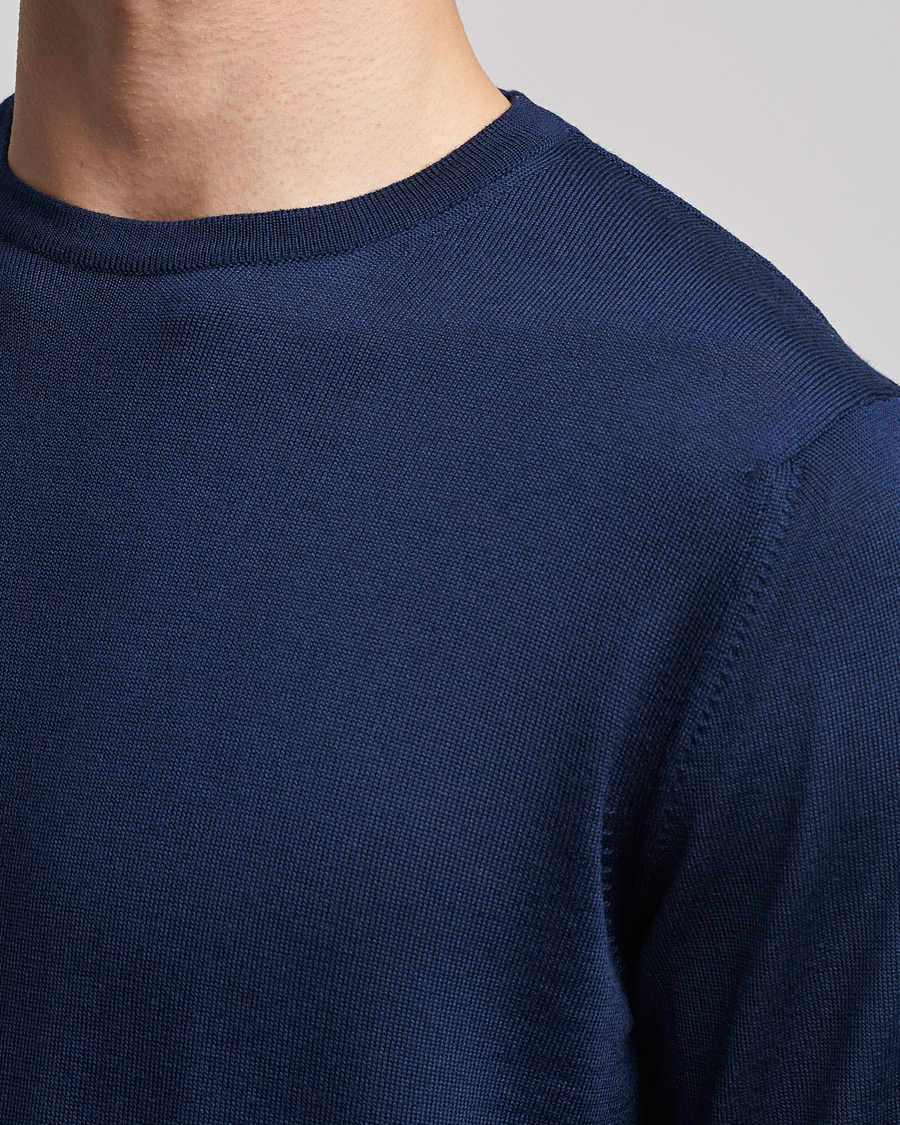 Homme | Pulls Et Tricots | Stenströms | Merino Crew Neck Navy