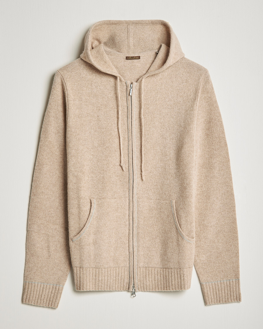 Homme | Pulls Et Tricots | Stenströms | Yak/Merino Full Zip Hoodie Beige