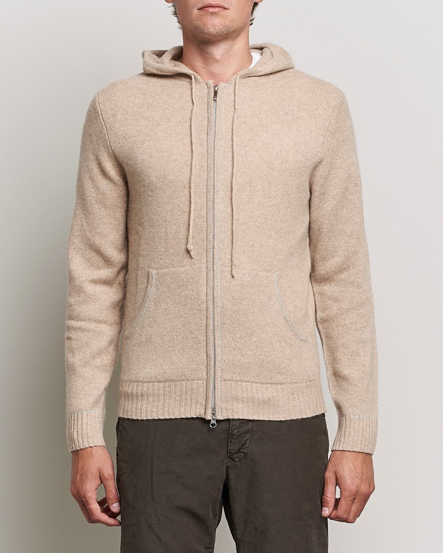 Homme | Pulls Et Tricots | Stenströms | Yak/Merino Full Zip Hoodie Beige