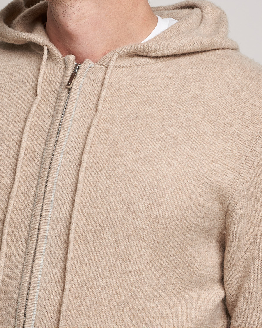 Homme | Pulls Et Tricots | Stenströms | Yak/Merino Full Zip Hoodie Beige