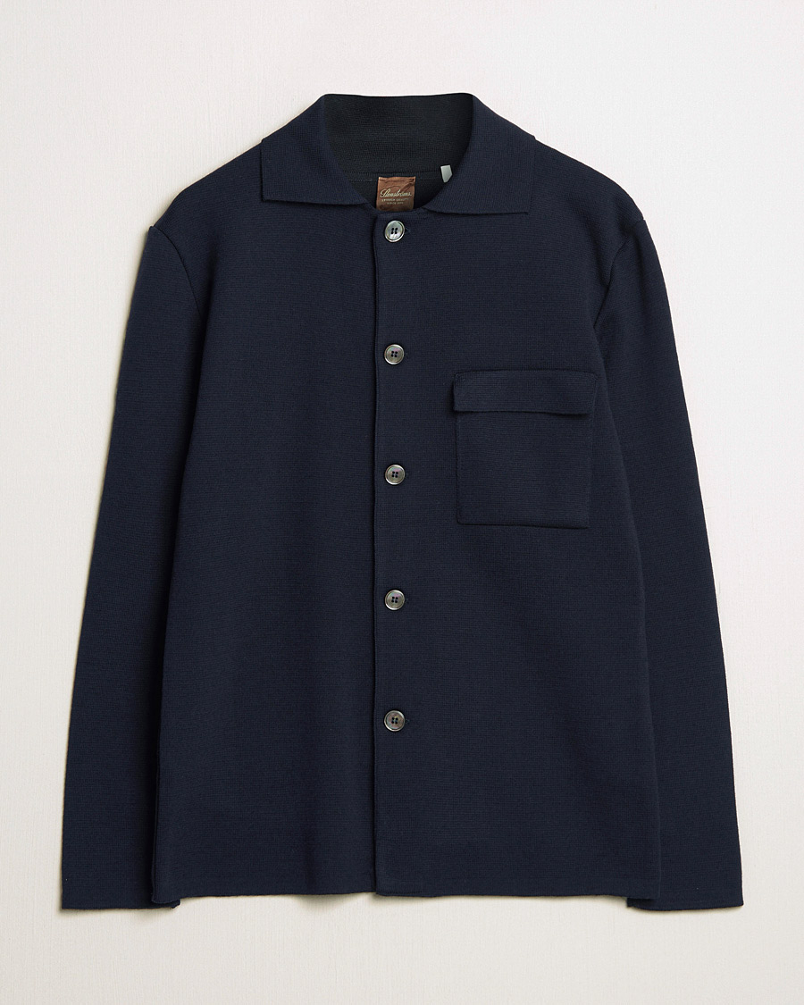 Homme | Pulls Et Tricots | Stenströms | Merino Chest Pocket Cardigan Navy