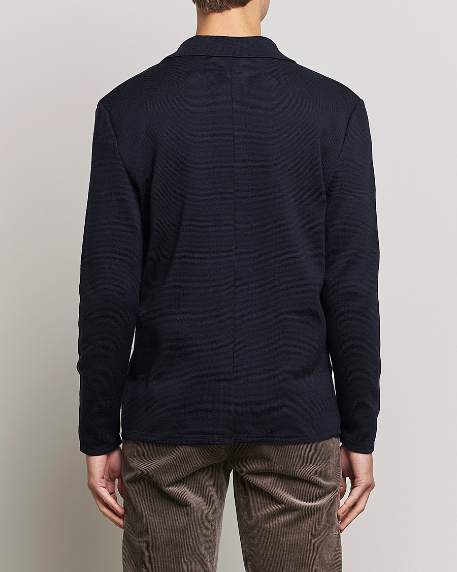 Homme | Pulls Et Tricots | Stenströms | Merino Chest Pocket Cardigan Navy