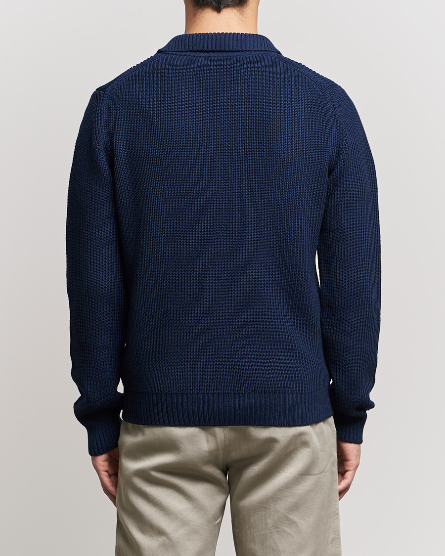 Homme | Pulls Et Tricots | Stenströms | Chunky Merino Polo Navy
