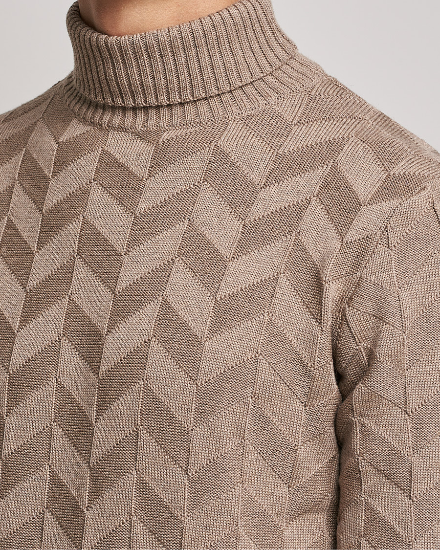 Homme | Pulls Et Tricots | Stenströms | Chunky Merino Structured Rollneck Camel