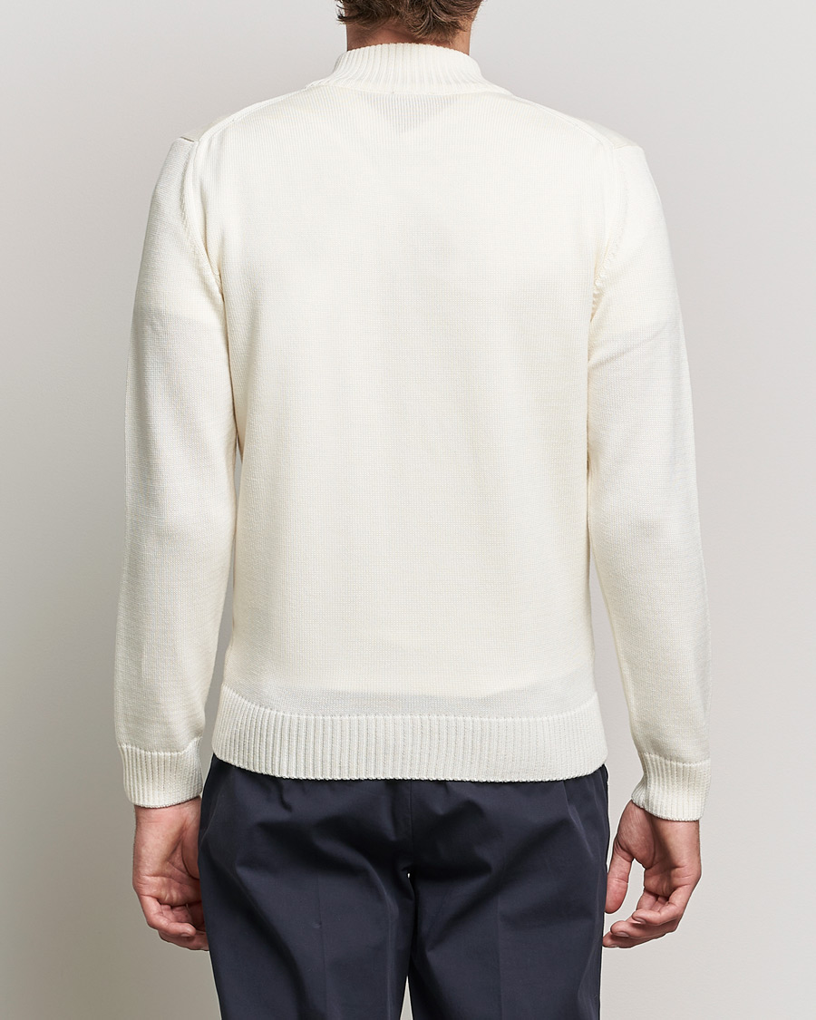 Homme | Pulls Et Tricots | Stenströms | Chunky Merino Full Zip Cardigan Creme White