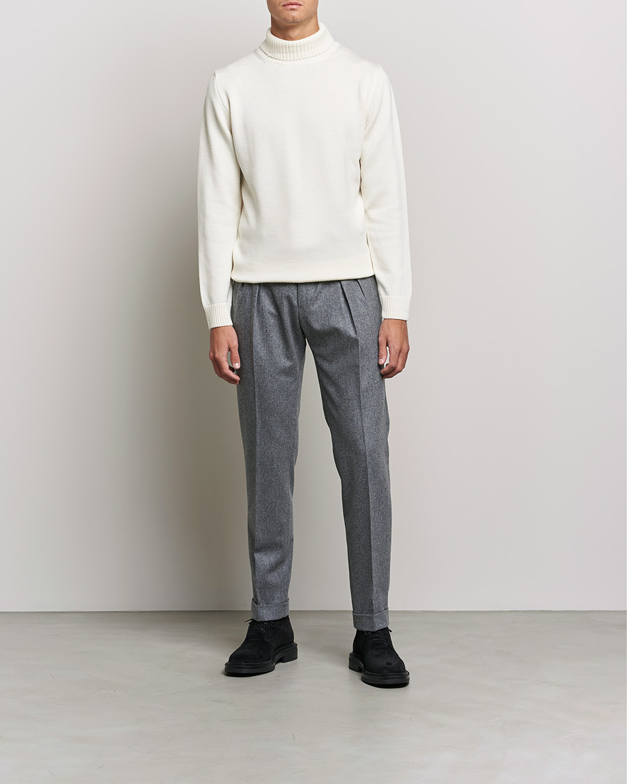 Homme | Pulls Et Tricots | Stenströms | Chunky Merino Rollneck Creme White