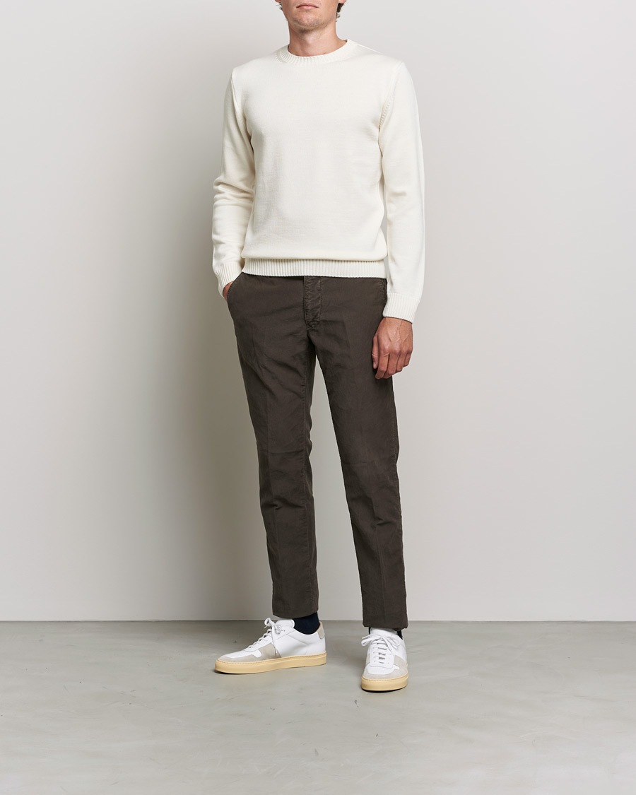 Homme | Pulls Et Tricots | Stenströms | Chunky Merino Crew Neck Creme White