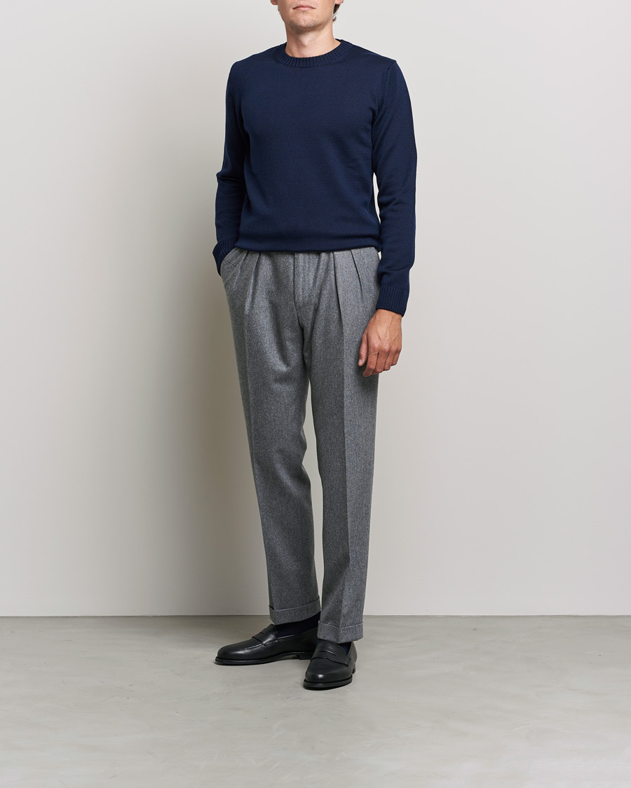 Homme | Pulls Et Tricots | Stenströms | Chunky Merino Crew Neck Navy