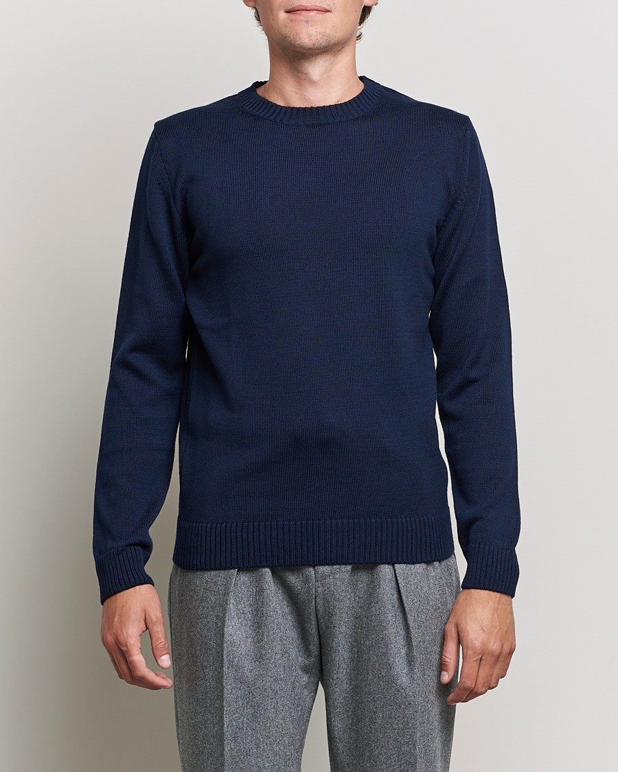 Homme | Pulls Et Tricots | Stenströms | Chunky Merino Crew Neck Navy