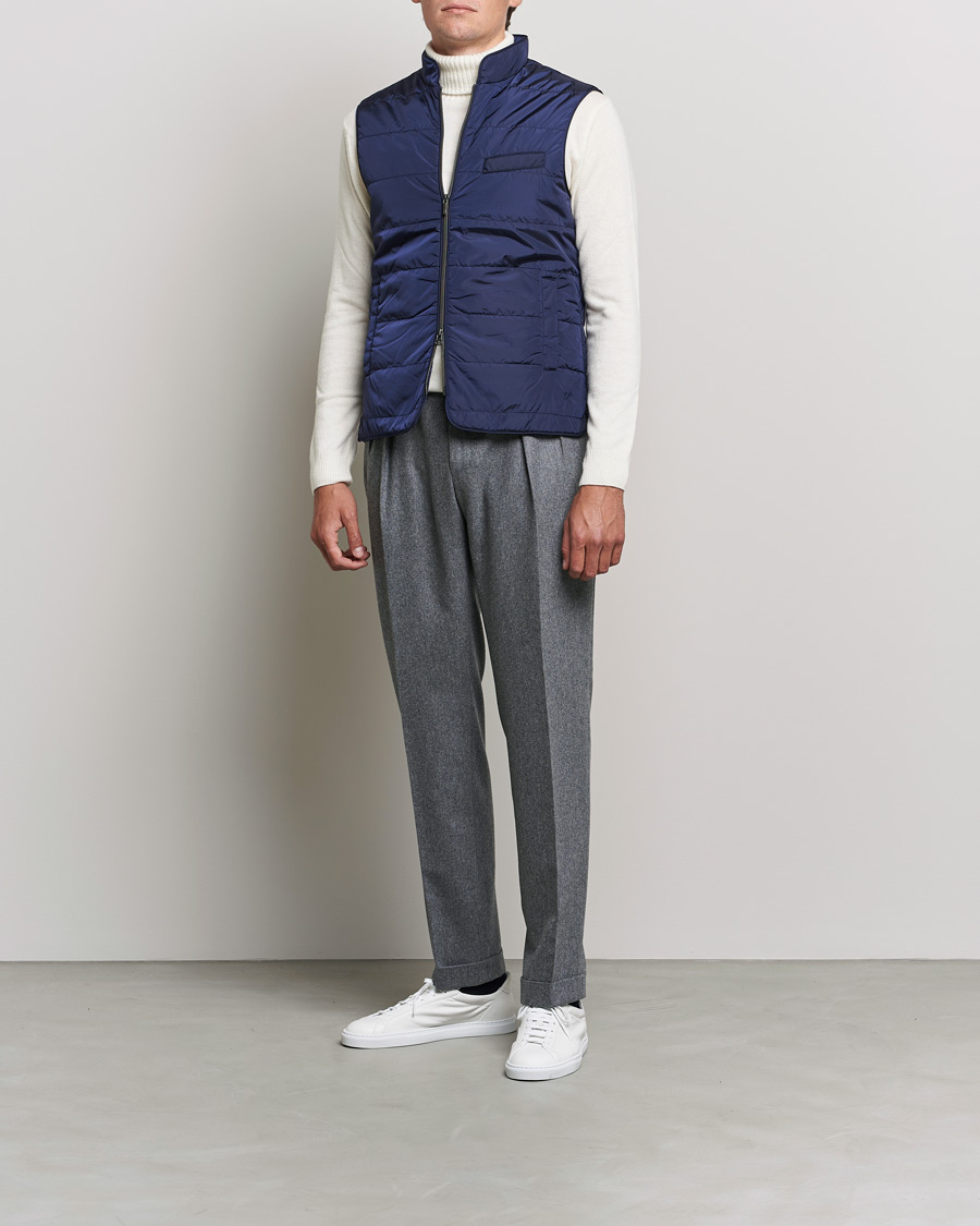 Homme | Gilets | Stenströms | Padded Nylon Vest Navy