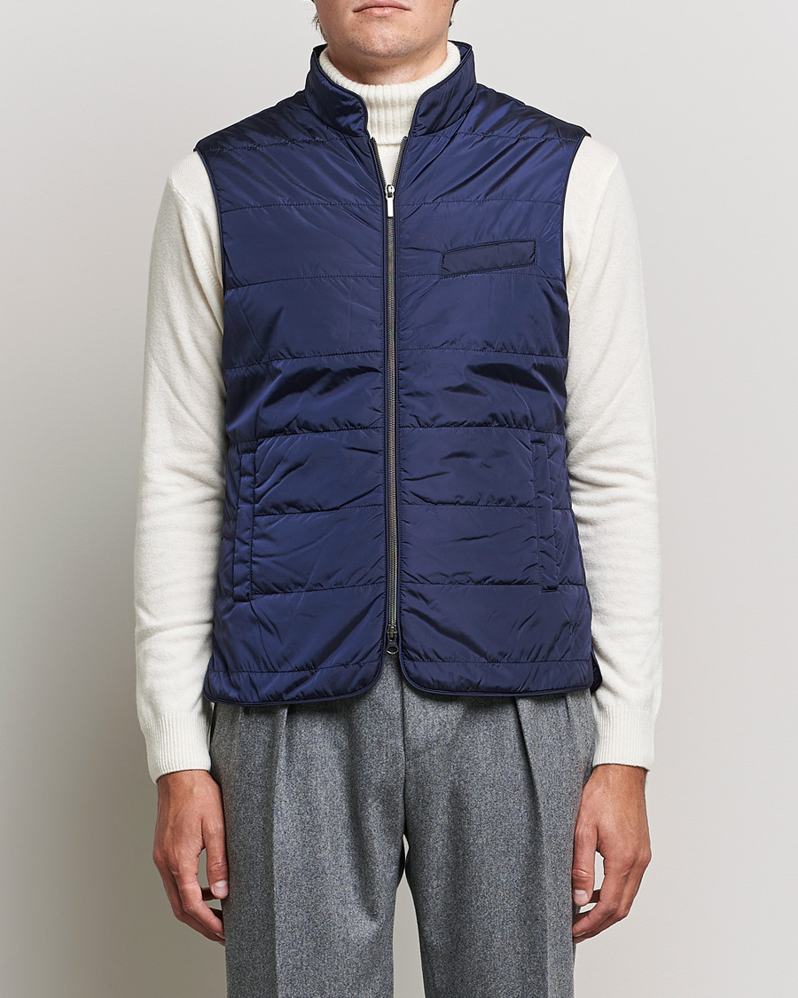 Homme | Gilets | Stenströms | Padded Nylon Vest Navy