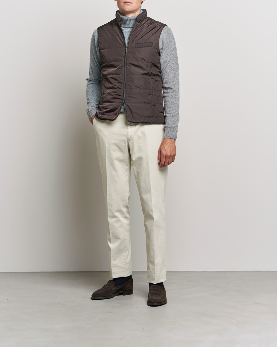 Homme | Manteaux Et Vestes | Stenströms | Padded Nylon Vest Brown