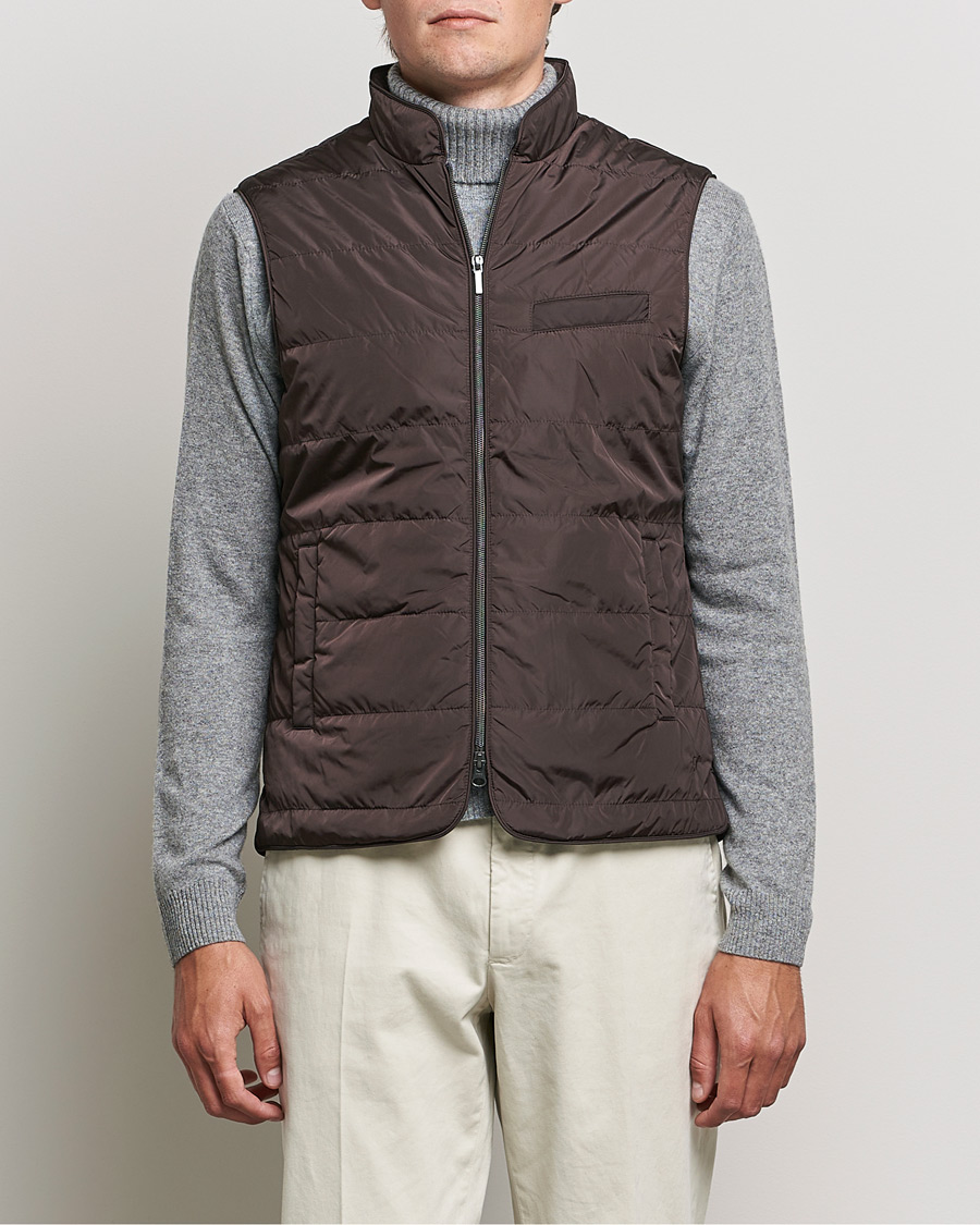 Homme | Manteaux Et Vestes | Stenströms | Padded Nylon Vest Brown