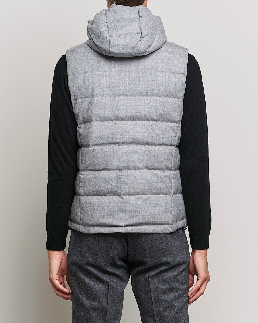 Homme | Manteaux Et Vestes | Stenströms | Hooded Flannel Vest Grey