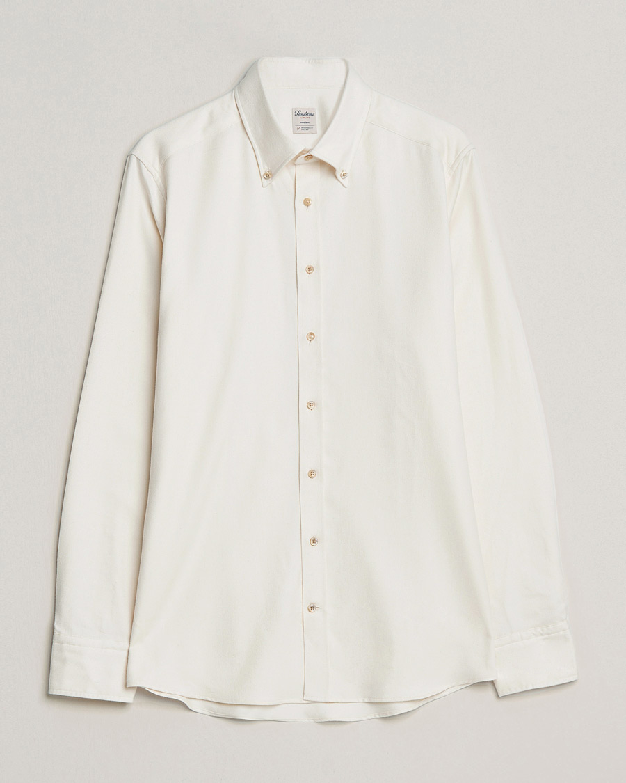 Homme | Chemises | Stenströms | Slimline Flannel Shirt Off White