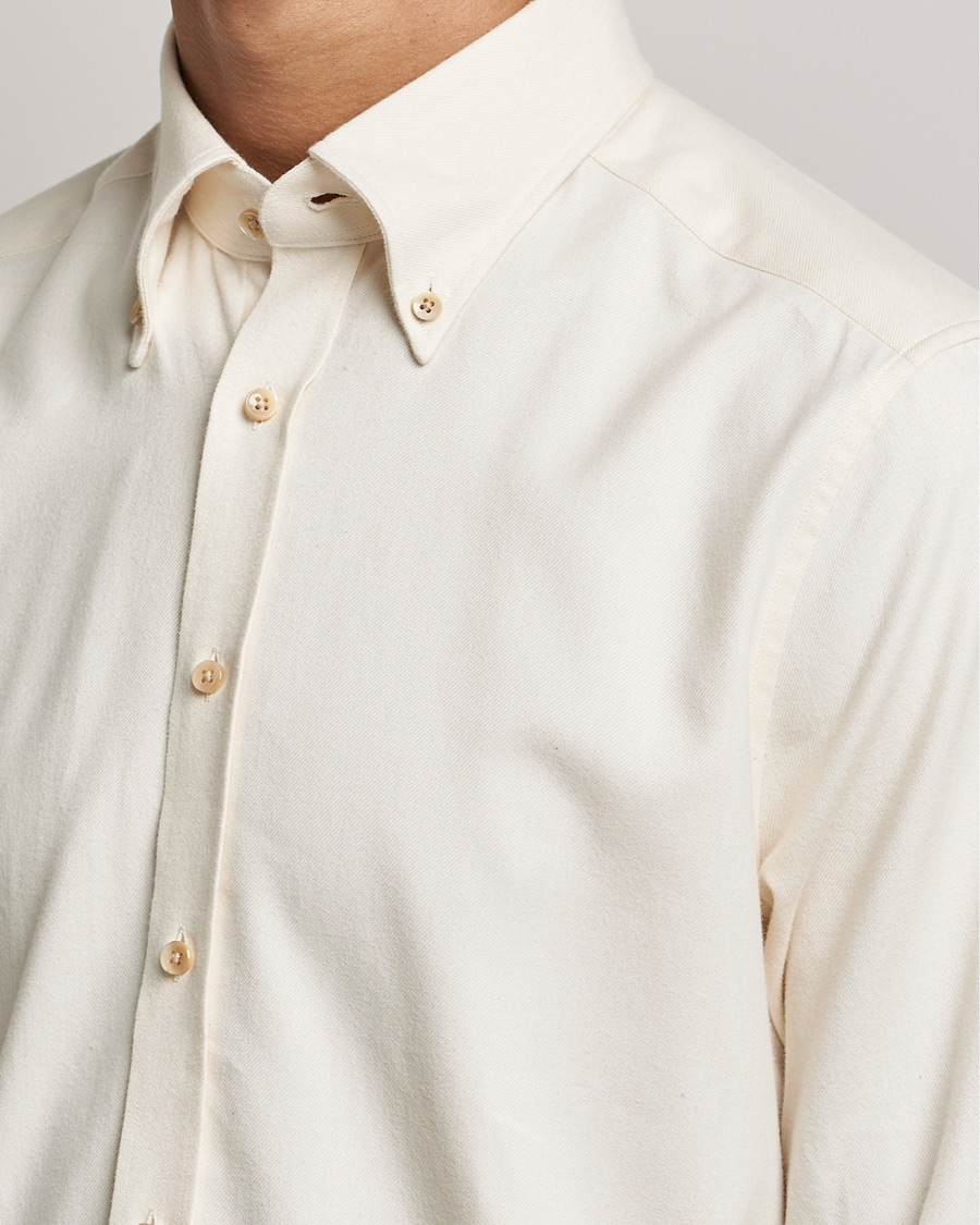Homme | Chemises | Stenströms | Slimline Flannel Shirt Off White