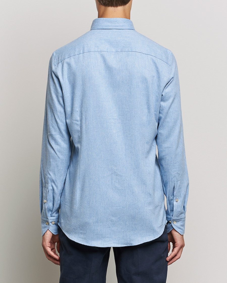 Homme | Chemises | Stenströms | Slimline Flannel Shirt Light Blue