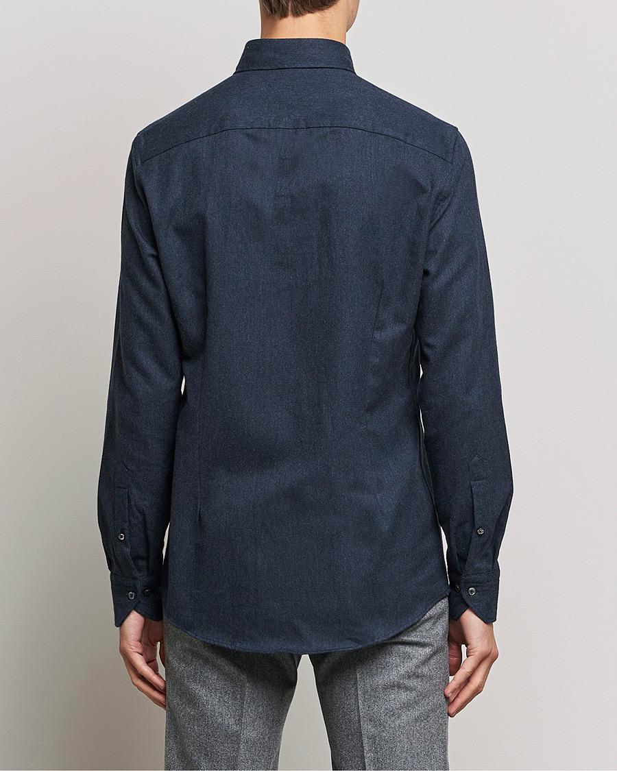 Homme | Chemises | Stenströms | Slimline Flannel Shirt Navy