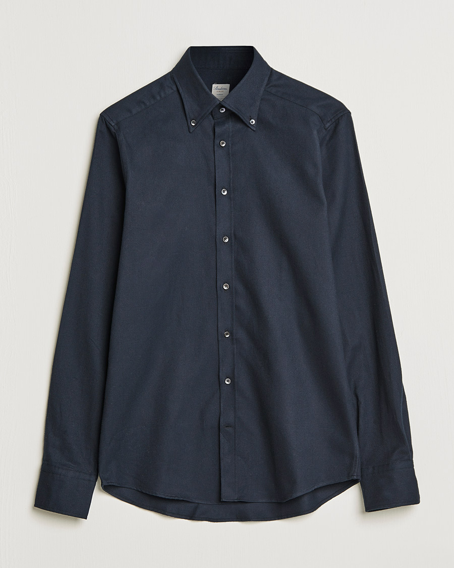 Homme | Chemises | Stenströms | Slimline Flannel Shirt Black