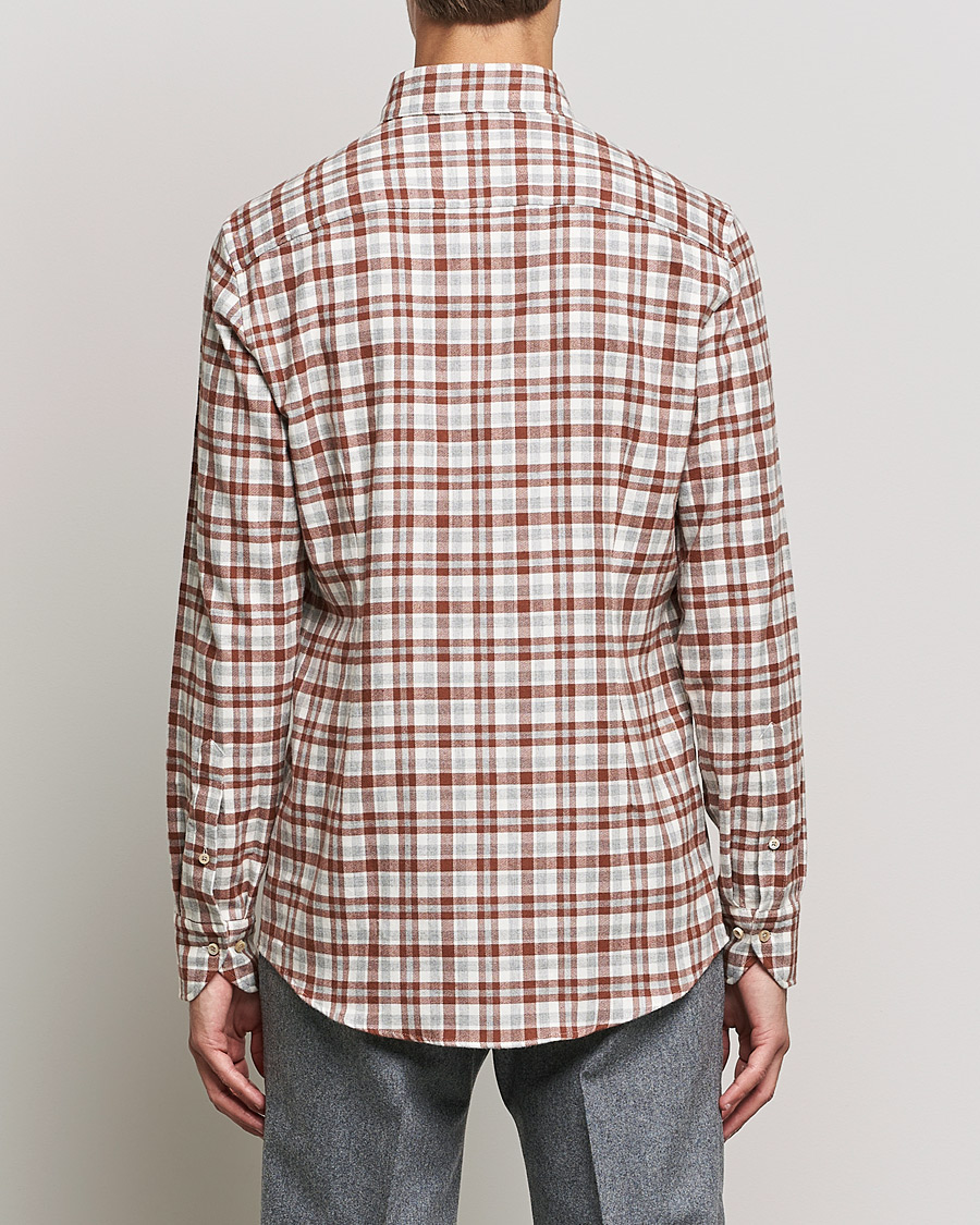 Homme | Chemises | Stenströms | Slimline Checked Flannel Shirt Red/White