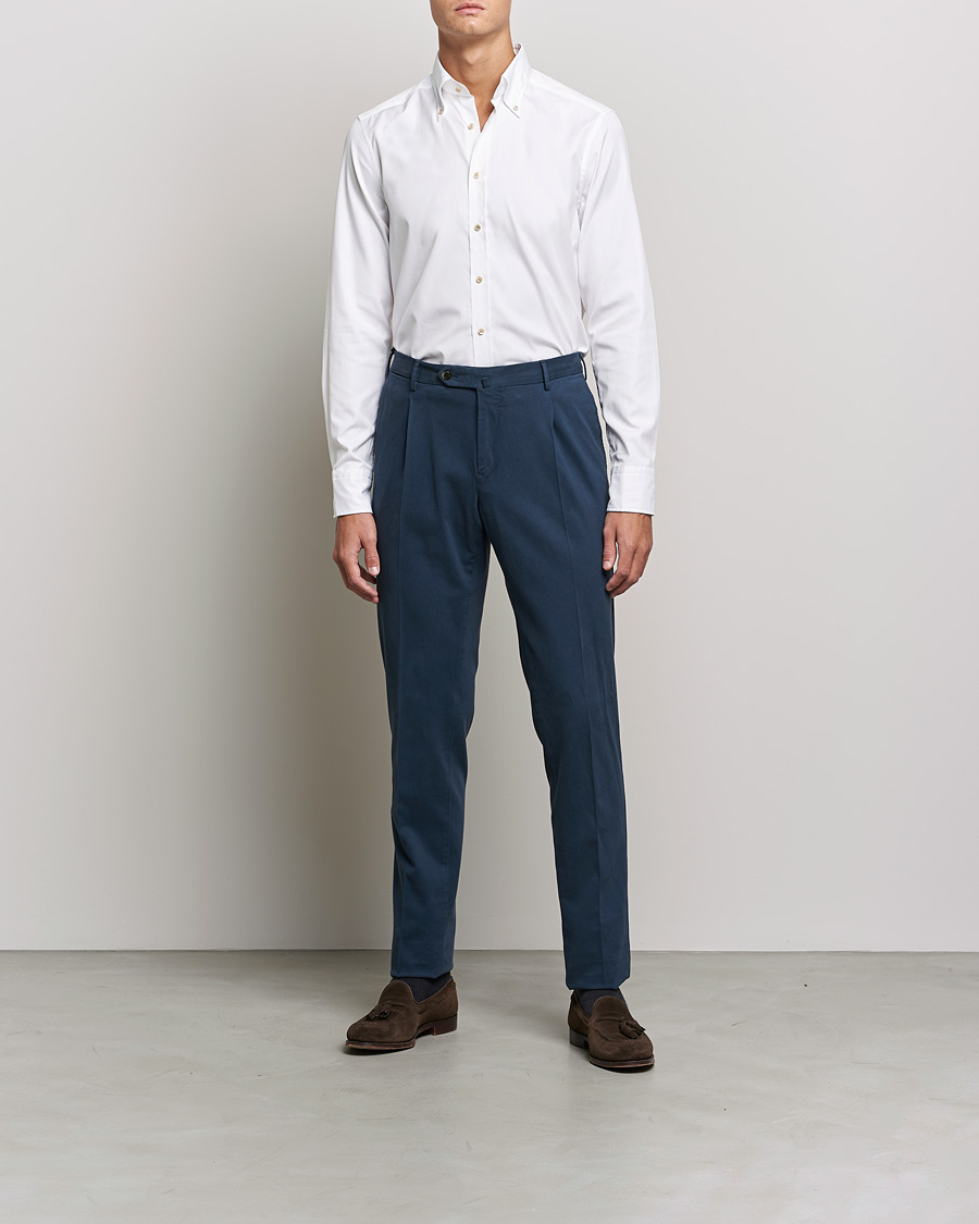 Homme | Chemises | Stenströms | Slimline Button Down Pinpoint Oxford Shirt White