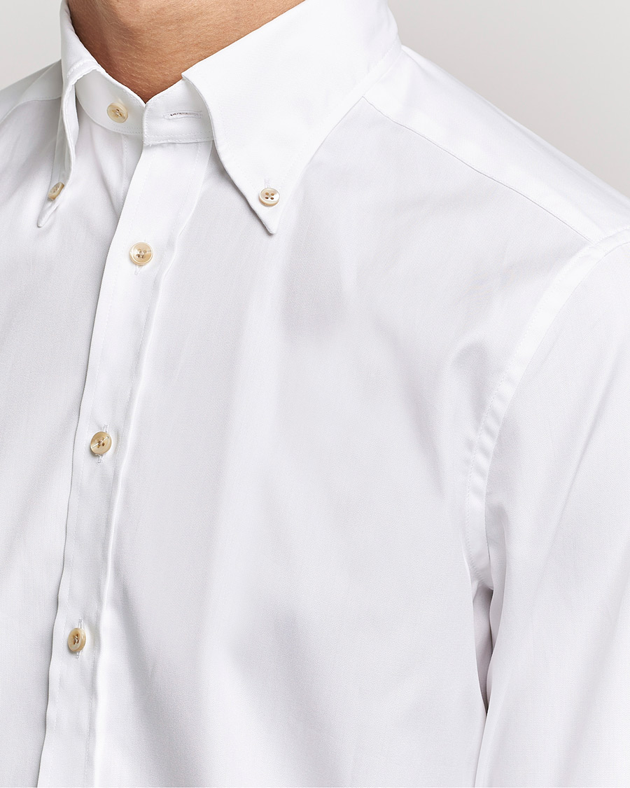 Homme | Chemises | Stenströms | Slimline Button Down Pinpoint Oxford Shirt White