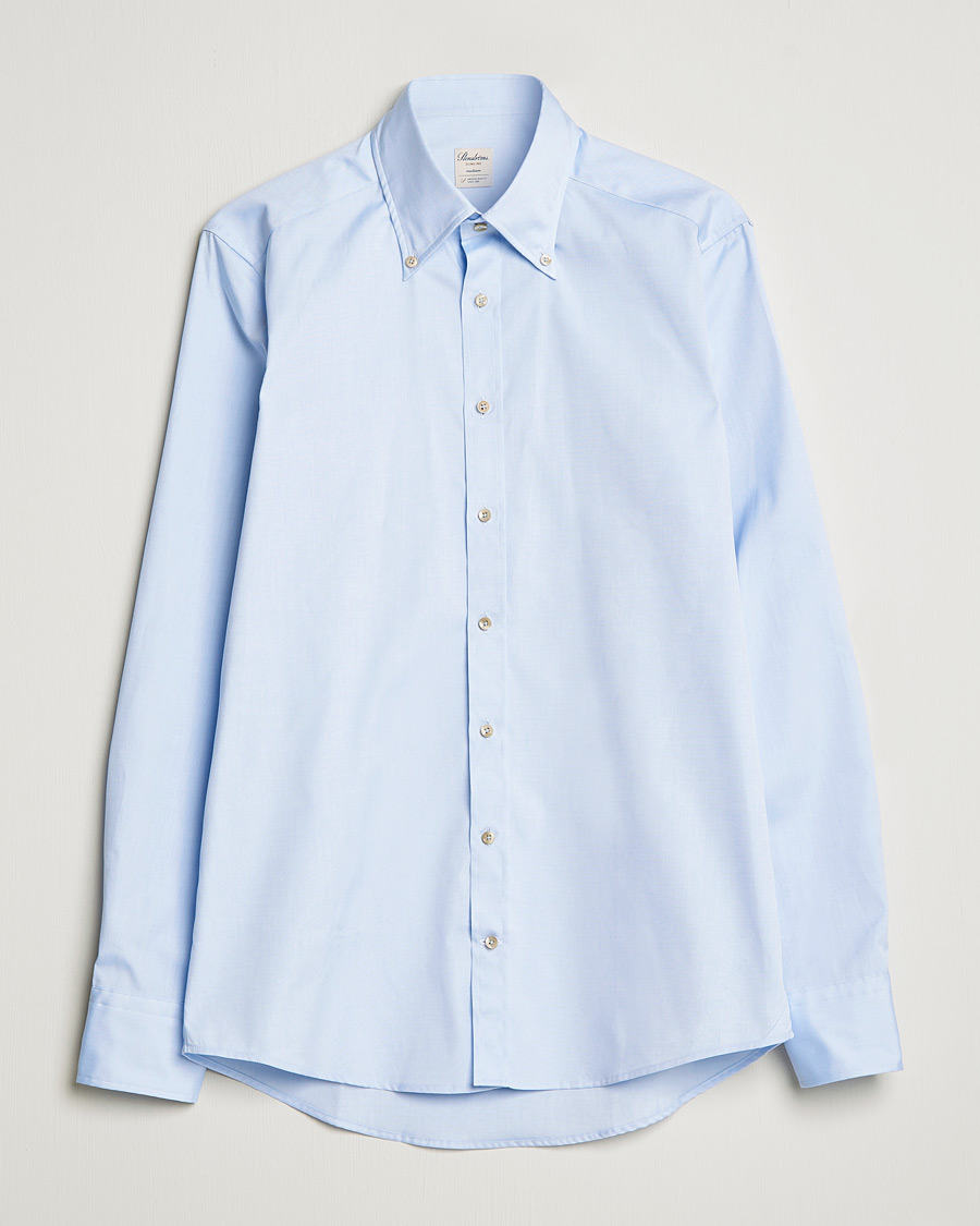 Homme | Chemises | Stenströms | Slimline Button Down Pinpoint Oxford Shirt Light Blue