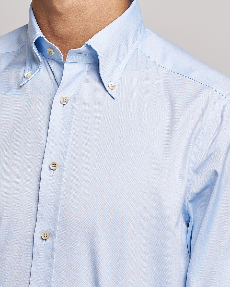 Homme | Chemises | Stenströms | Slimline Button Down Pinpoint Oxford Shirt Light Blue