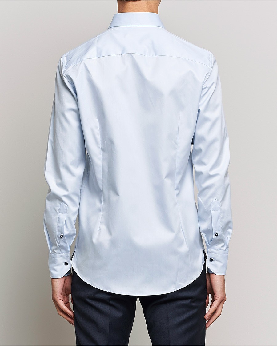 Homme | Chemises | Stenströms | Slimline Cut Away Contrast Shirt Blue