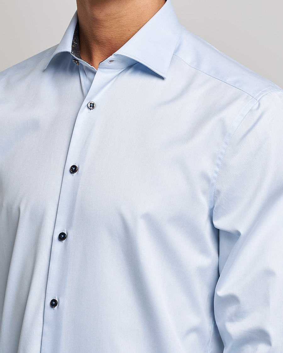 Homme | Chemises | Stenströms | Slimline Cut Away Contrast Shirt Blue