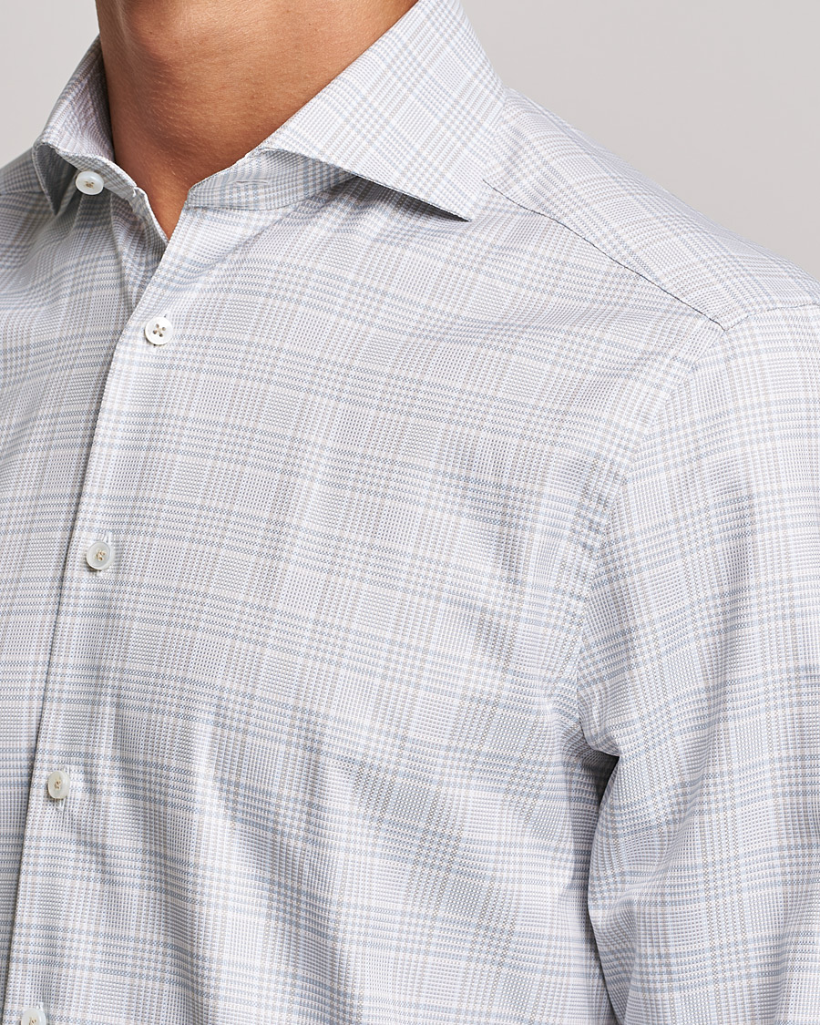 Homme | Chemises | Stenströms | Slimline Cut Away Checked Shirt Green