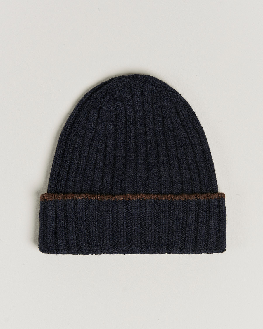 Homme | Stenströms Wool Cashmere Ribbed Beanie Navy | Stenströms | Wool Cashmere Ribbed Beanie Navy
