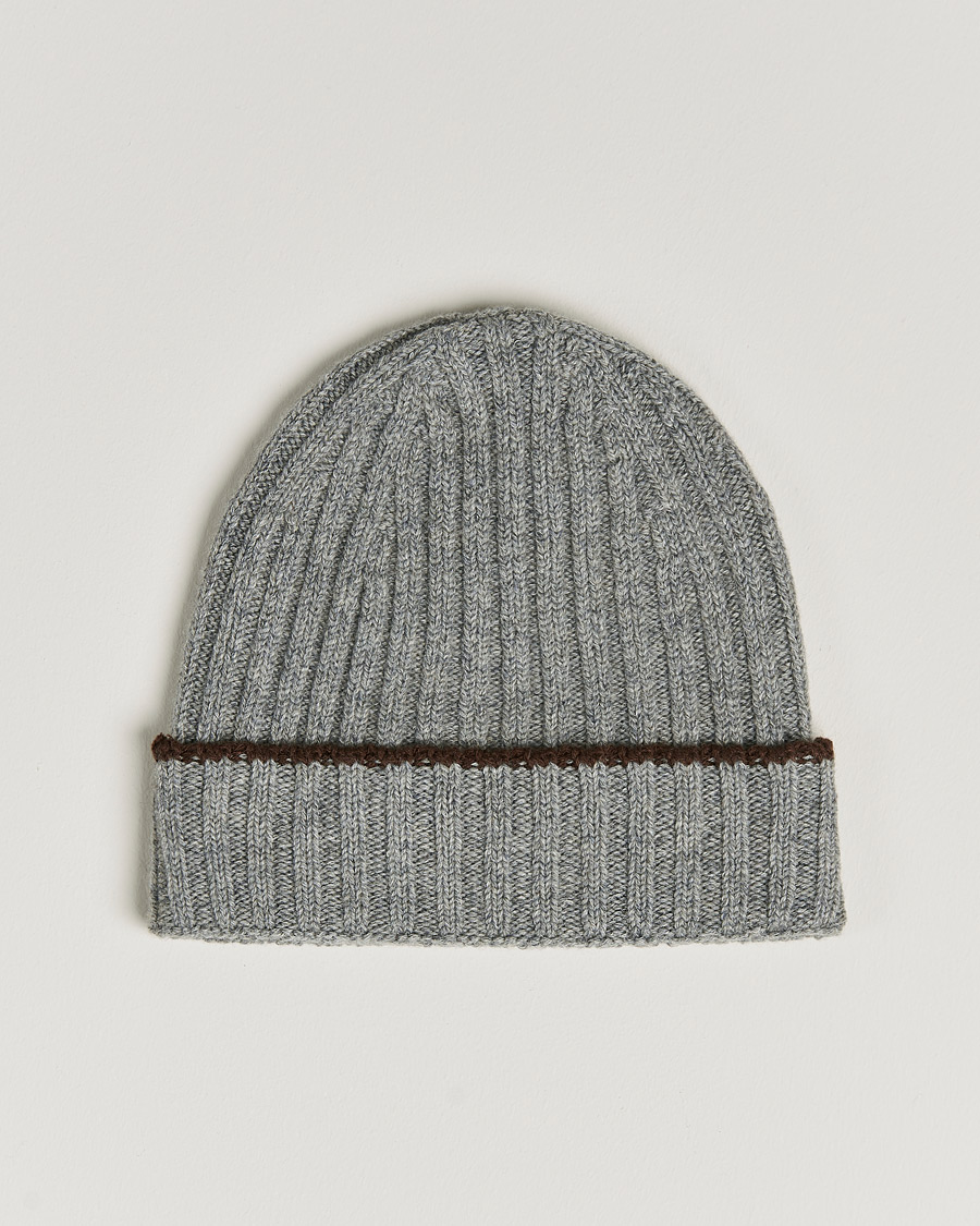Homme | Stenströms Wool Cashmere Ribbed Beanie Grey | Stenströms | Wool Cashmere Ribbed Beanie Grey