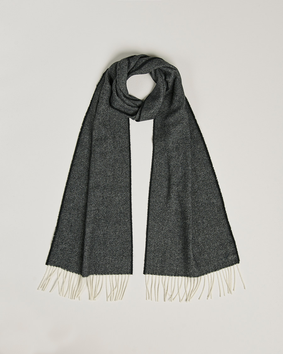 Homme | Stenströms Herringbone Wool Scarf Charcoal Grey | Stenströms | Herringbone Wool Scarf Charcoal Grey