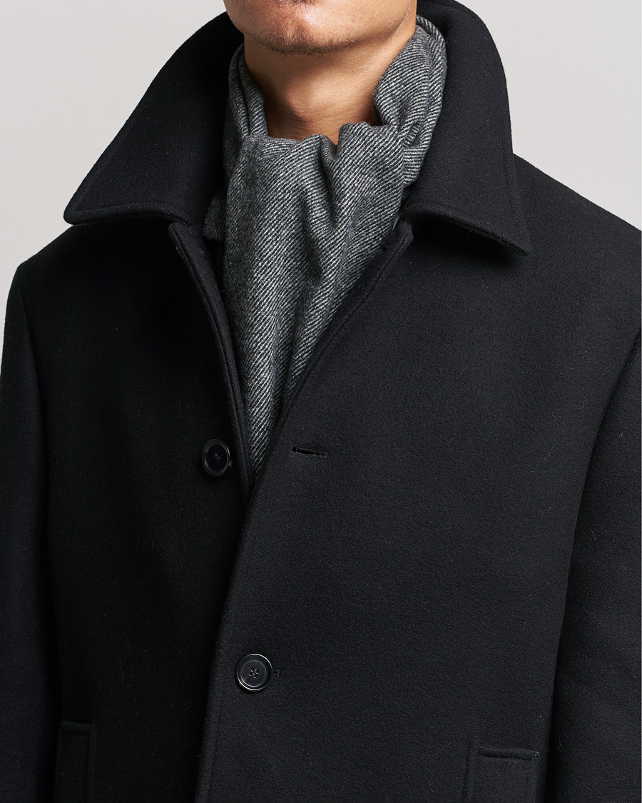 Homme | Stenströms Herringbone Wool Scarf Charcoal Grey | Stenströms | Herringbone Wool Scarf Charcoal Grey