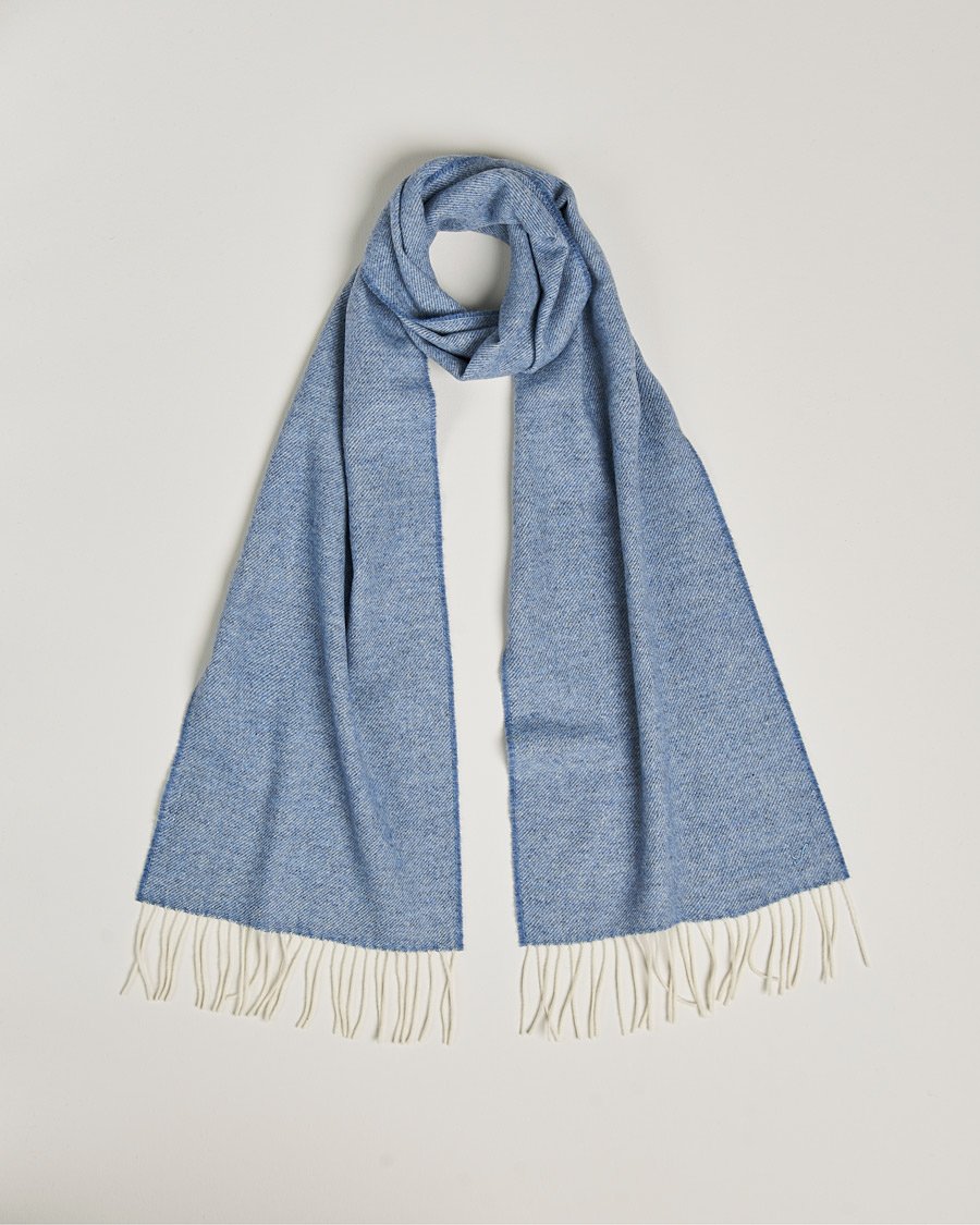 Homme | Stenströms Herringbone Wool Scarf Blue | Stenströms | Herringbone Wool Scarf Blue
