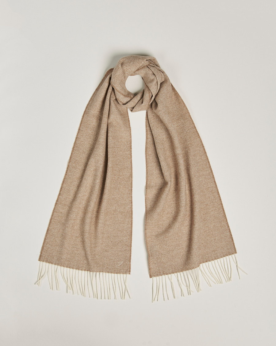 Homme | Stenströms Herringbone Wool Scarf Beige | Stenströms | Herringbone Wool Scarf Beige