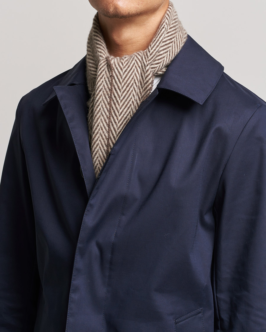 Homme | Stenströms Large Herringbone Wool Scarf Brown | Stenströms | Large Herringbone Wool Scarf Brown