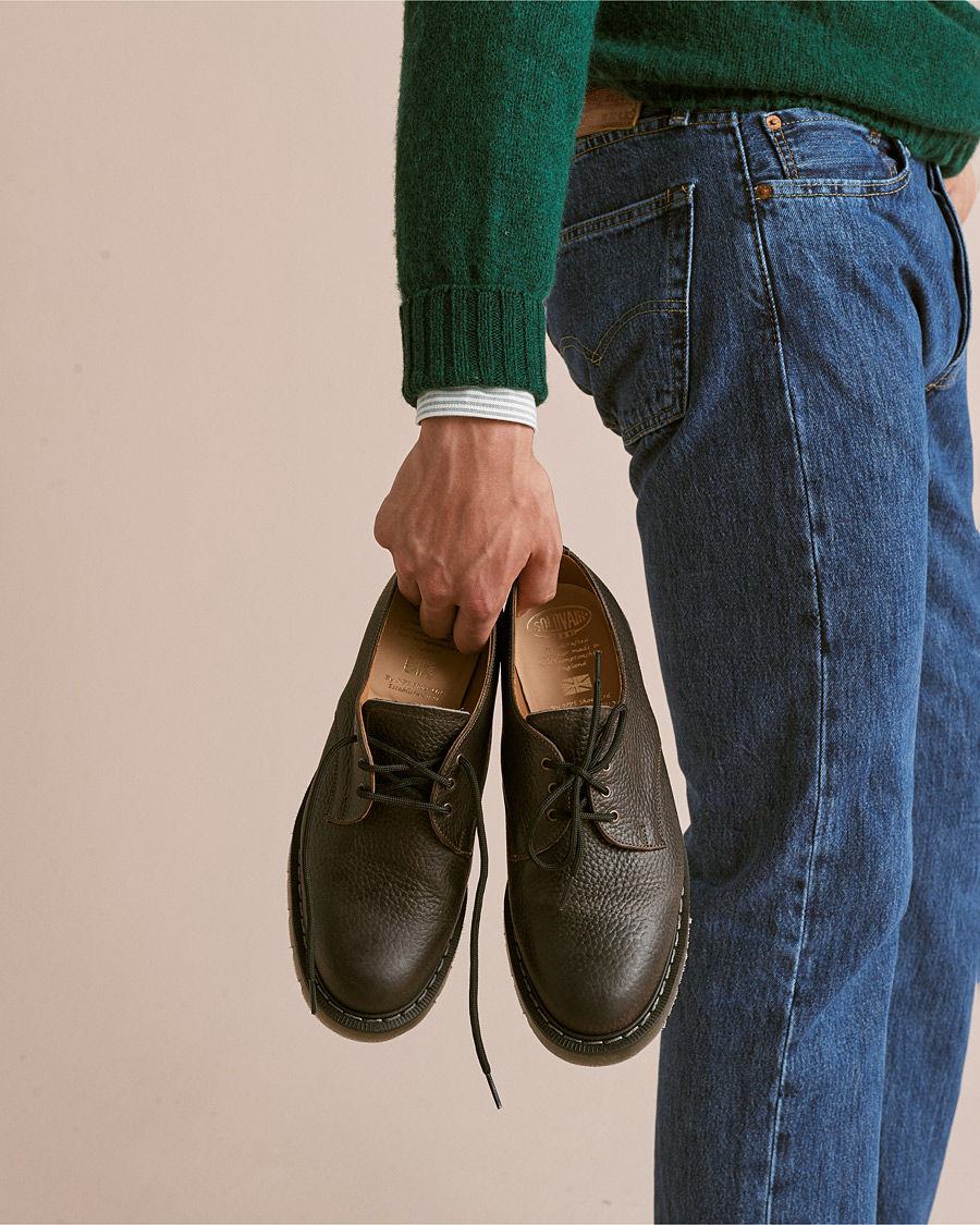 Homme | Solovair 3 Eye Gibson Shoe Dark Brown Grain | Solovair | 3 Eye Gibson Shoe Dark Brown Grain