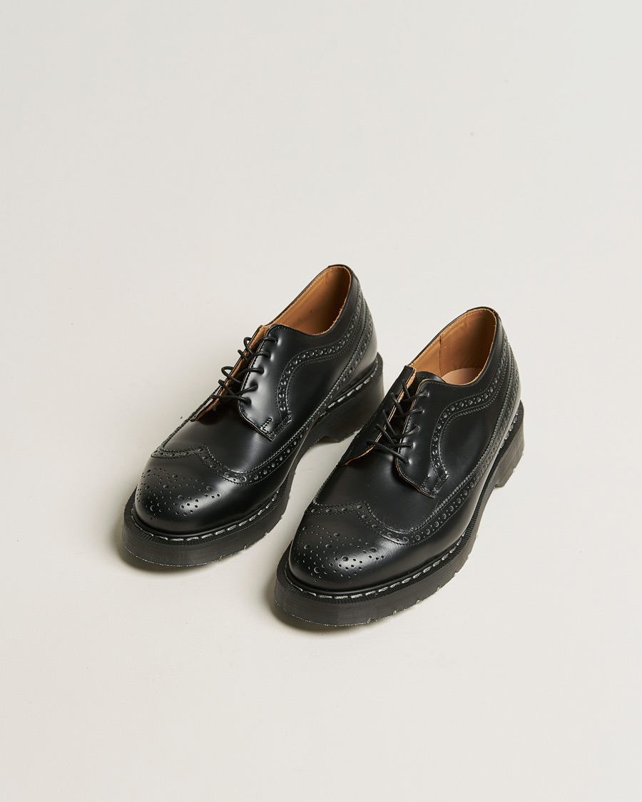 Homme | Chaussures Faites Main | Solovair | American Brogue Shoe Black Shine