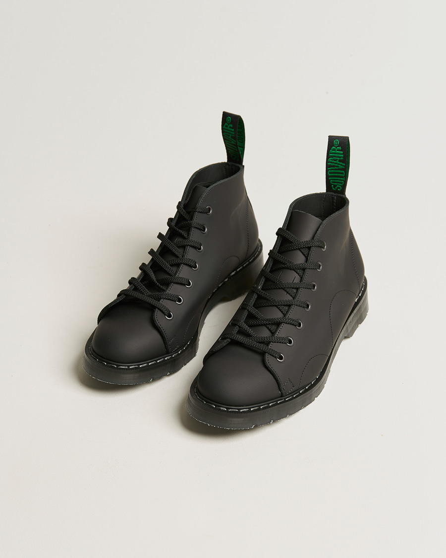 Homme | Bottes À Lacets | Solovair | 7 Eye Monkey Boot Black Greasy