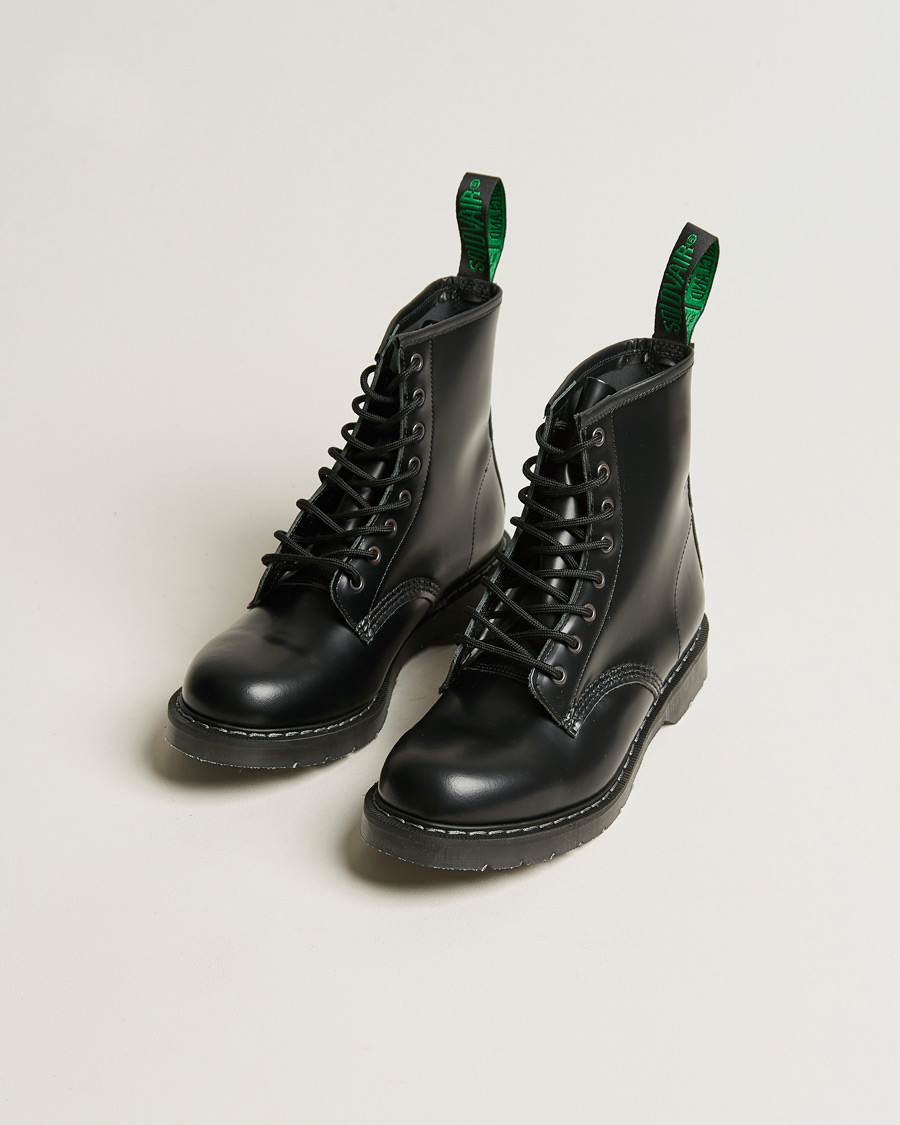 Homme | Sections | Solovair | 8 Eye Derby Boot Black Shine