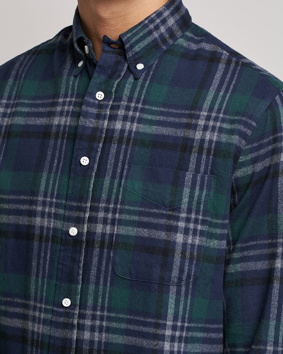 Homme | Chemises | Gitman Vintage | Button Down Shaggy Flannel Shirt Blackwatch Check
